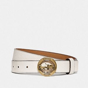 Coach F78181 horse carriage white belt  B40VG